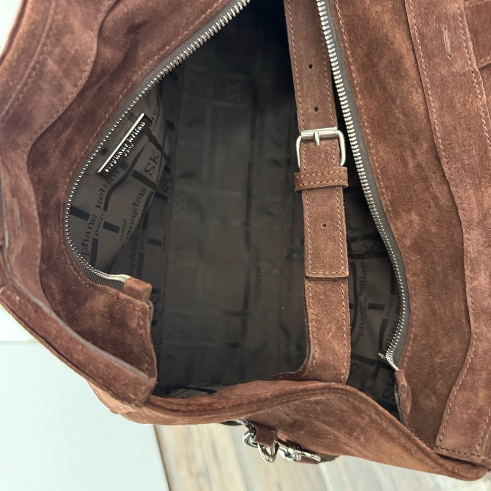 Stephane Kelian Brown Suede Patchwork Shoulder Bag - Picture 7 of 9